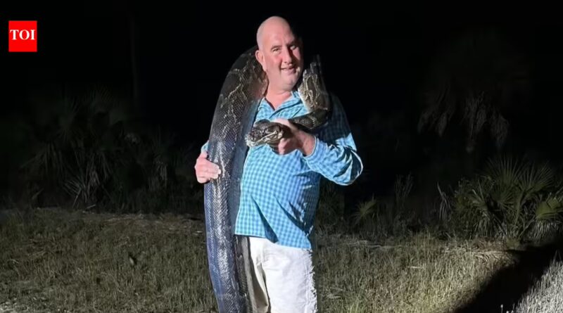 Florida dad grabbed a 202-pound Burmese python, then it started dragging him towards a canal before his entire family took down the giant snake | World News