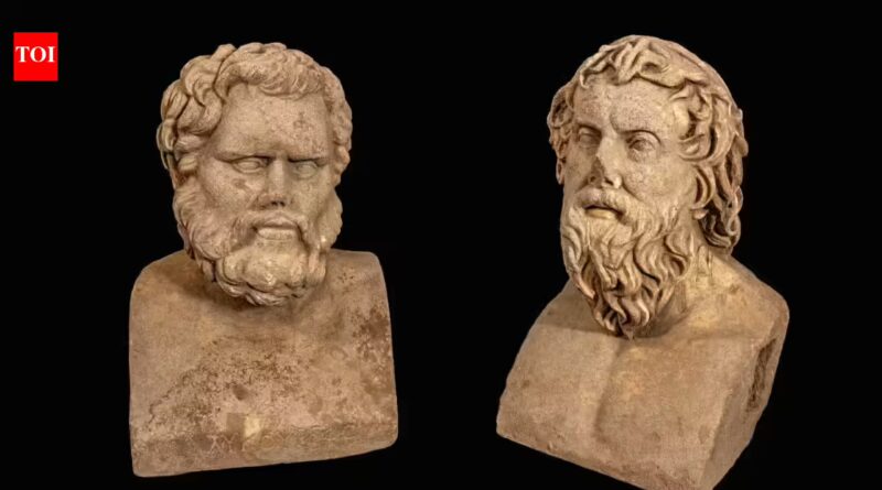 Archaeologists discover rare 1,700-year-old Roman marble busts buried near an ancient winepress in Israel | World News