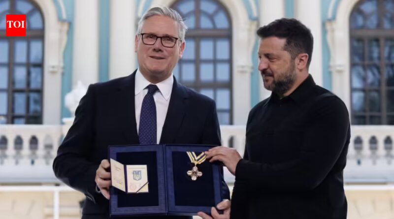 Zelenskyy awards Ukraine's highest foreign honour to Keir Starmer on final visit as UK PM