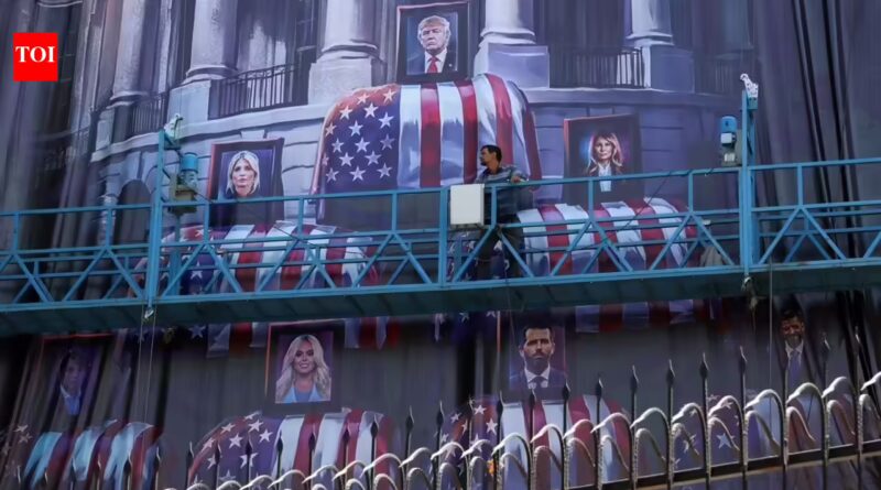 'Blood for blood': Iran displays giant billboard with Donald, Melania and Trump children in coffins