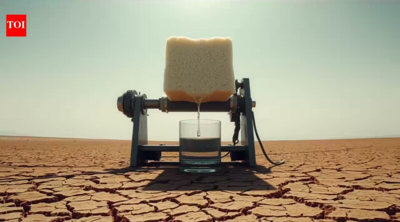 German scientists made a sponge-like material that pulls drinking water from air as dry as 18% humidity, producing up to 1.8 litres per kg each day |